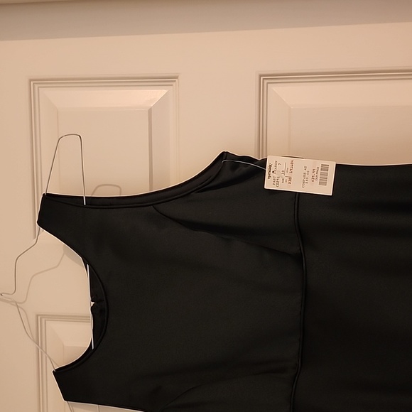 NWT - Black satin sleeveless fit and flare dress - Picture 2 of 3